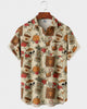Alohadaddy® Men's Short-Sleeve Button-Down Shirt with Pocket Skull Print