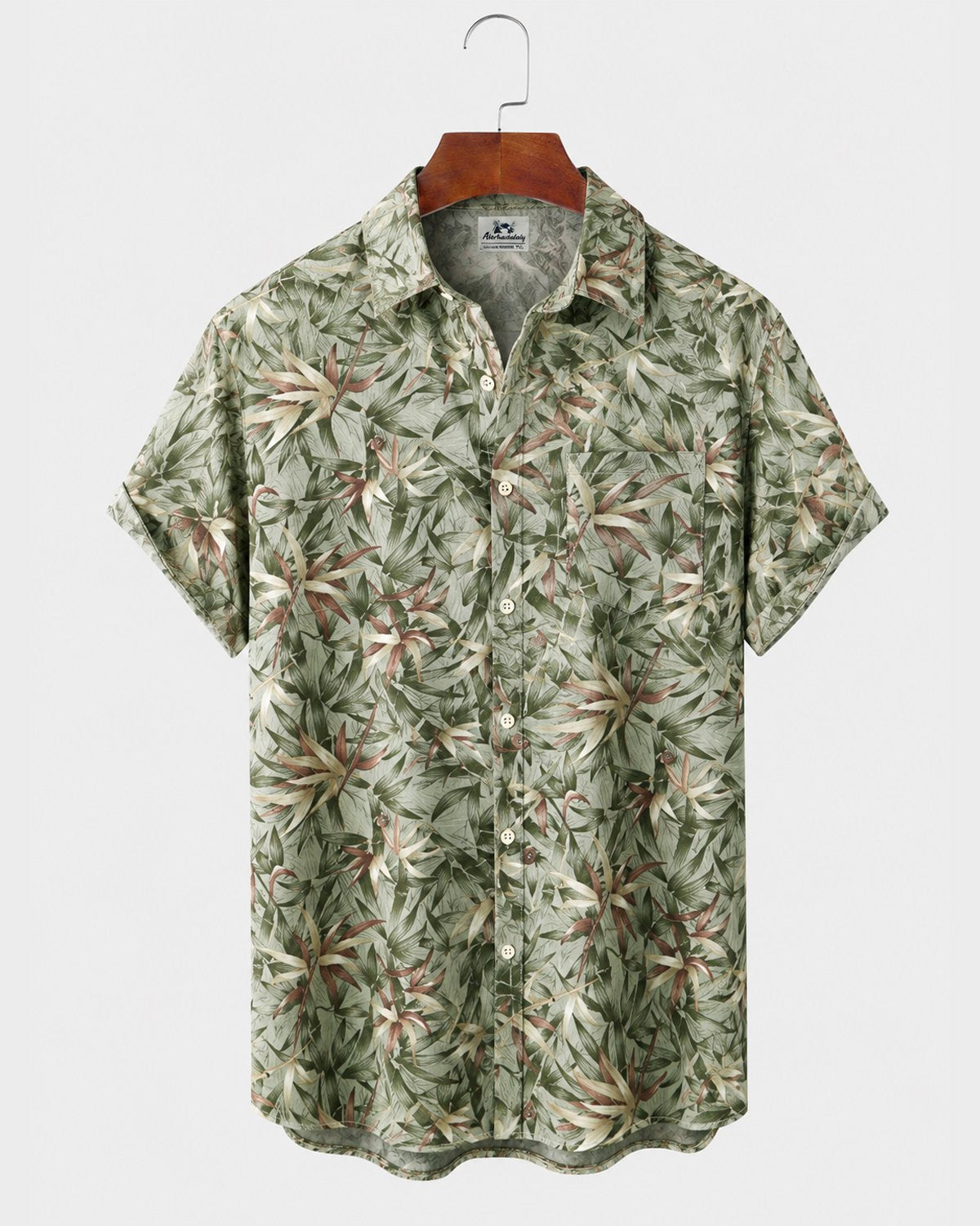 Alohadaddy® Men's Short-Sleeve Button-Down Shirt with Pocket Floral Print