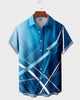 Alohadaddy® Men's Short-Sleeve Button-Down Shirt with Pocket Geometry Print