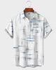 Alohadaddy® Men's Short-Sleeve Button-Down Shirt with Pocket Geometric Print
