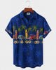 Alohadaddy® Men's Short-Sleeve Button-Down Shirt with Pocket Coconut Tree Print