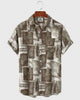 Alohadaddy® Men's Short-Sleeve Button-Down Shirt with Pocket Coconut Tree Print
