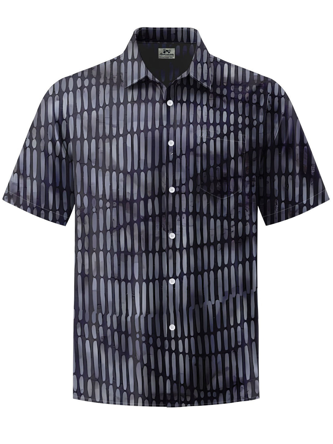 Alohadaddy® Casual Stripe Art Print Chest Pocket Men&