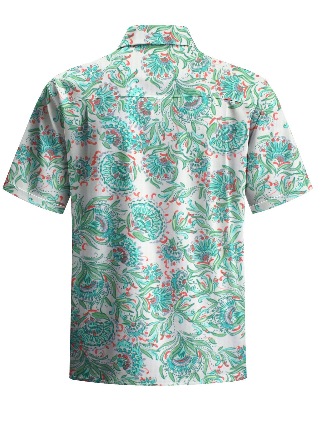 Alohadaddy® Hawaiian Flowers Art Print Chest Pocket Mens Short Sleeve Shirt Big &amp; Tall