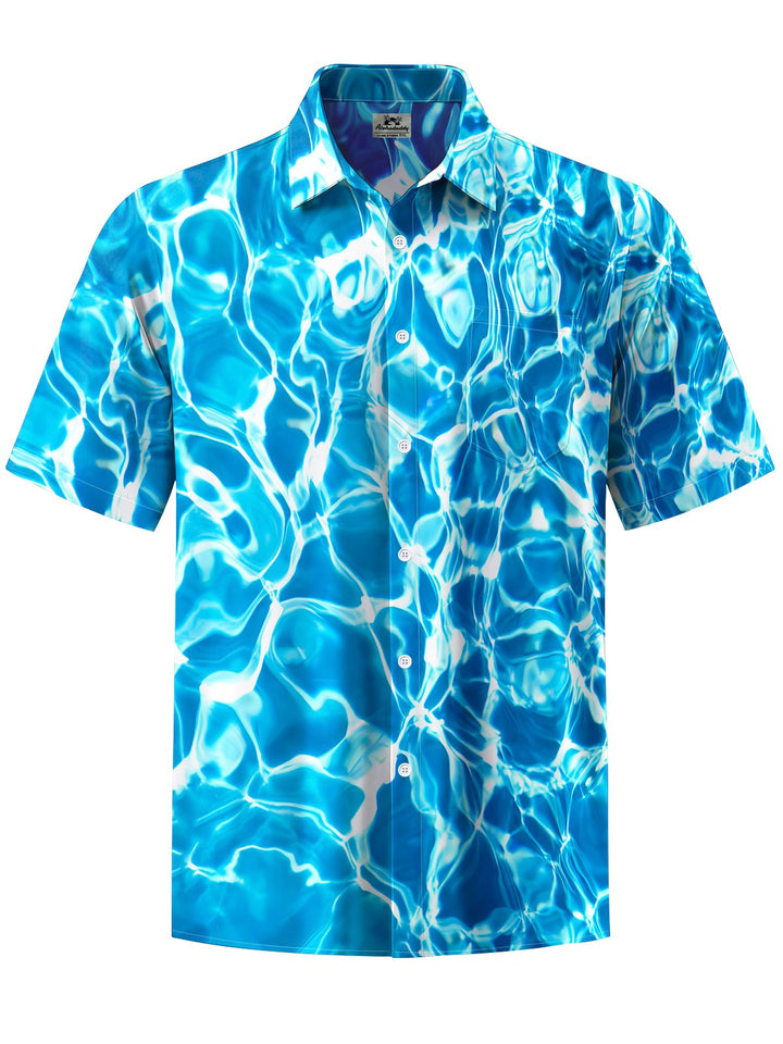 Alohadaddy® Hawaiian Wave Art Print Chest Pocket Men&
