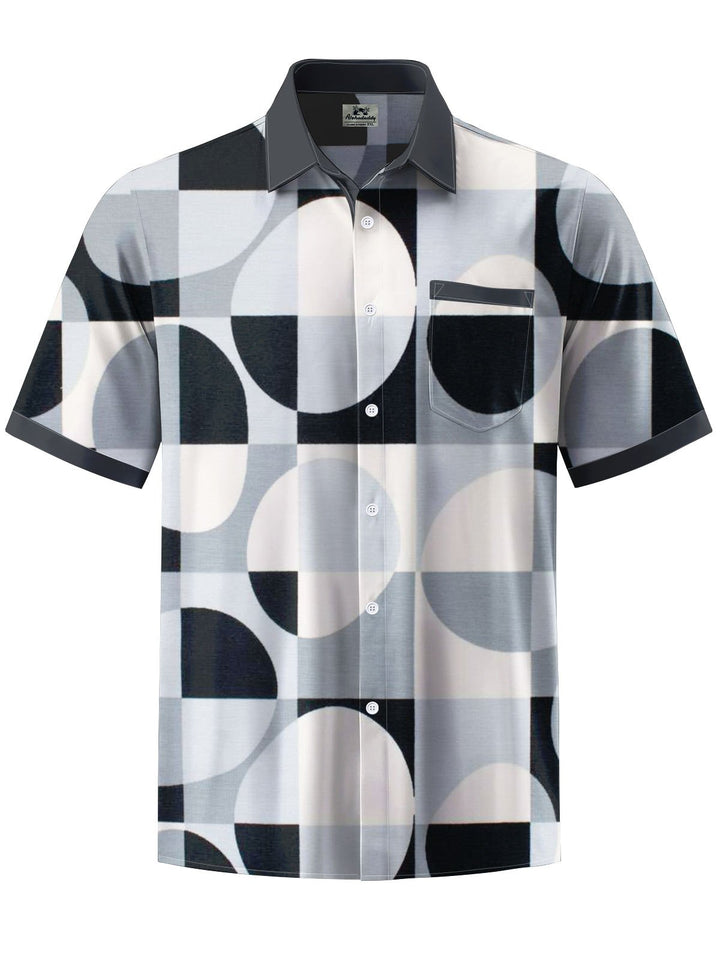 Alohadaddy® Casual Geometric Art Print Moisture Wicking Mens Short Sleeve Shirt Big &amp; Tall