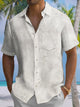 Alohadaddy® Men's Casual Leaf Art Print Chest Pocket Short Sleeve Shirt Big & Tall