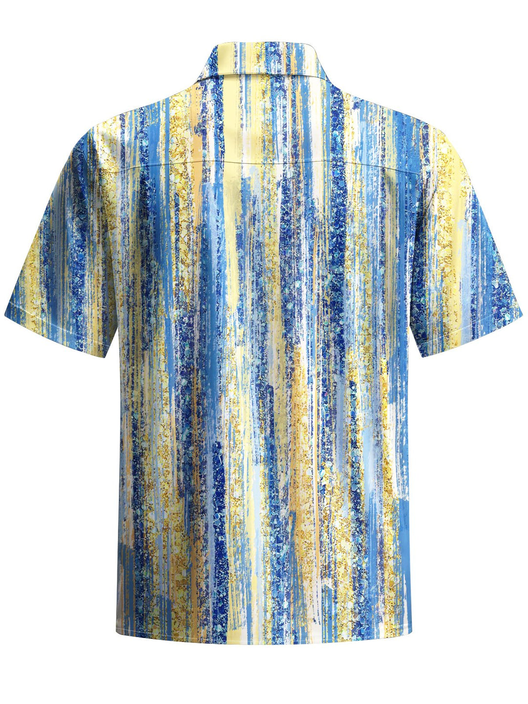 Alohadaddy® Casual Stripe Art Print Chest Pocket Men&