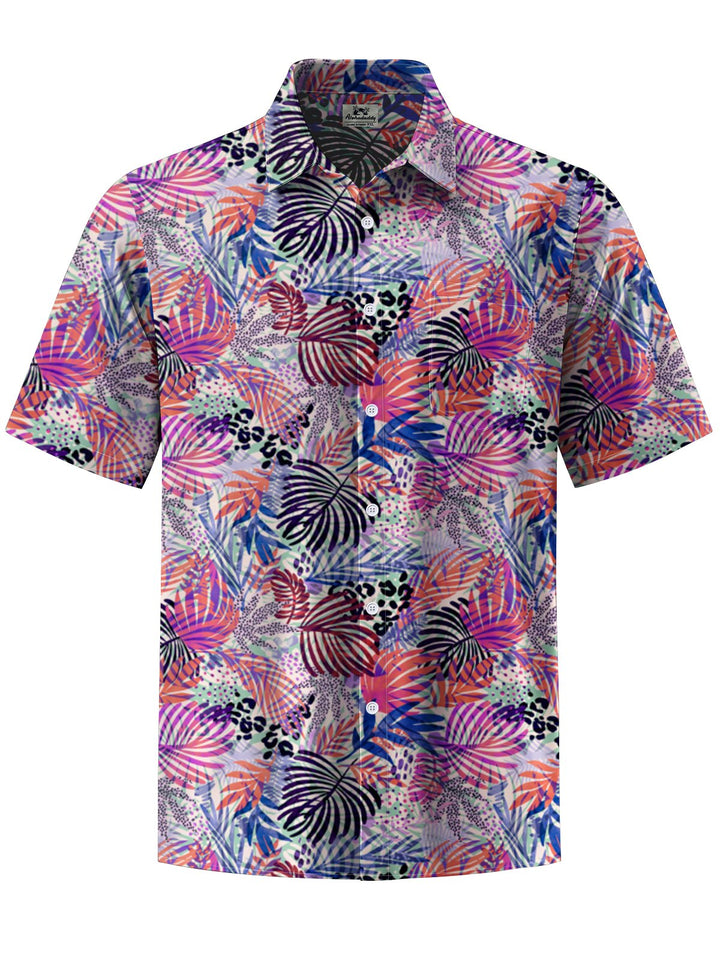 Alohadaddy® Hawaiian Palm Leaf Art Print Pocket Stretch Men&