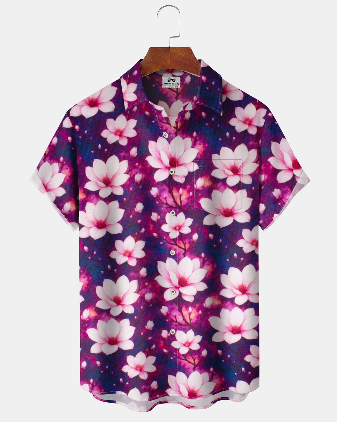 Alohadaddy® Vintage Floral Print Pocket Elastic Button Men&