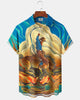 Alohadaddy® Vintage Equestrian Optimized Print Stretch Button Men's Short Sleeve Shirt Big & Tall