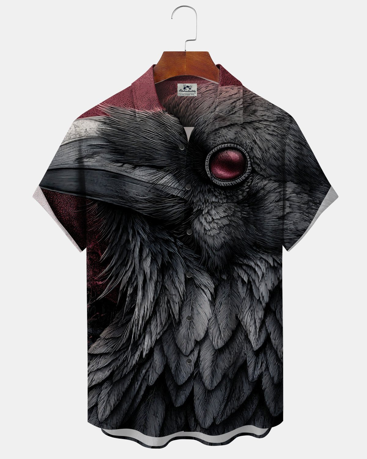 Alohadaddy® Halloween Raven Print Men's Short-Sleeve Shirt
