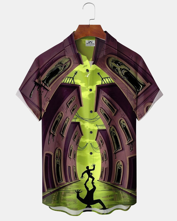 Alohadaddy® Vintage Art Castle Silhouette Print Men&