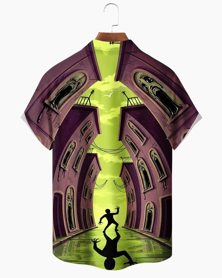 Alohadaddy® Vintage Art Castle Silhouette Print Men&
