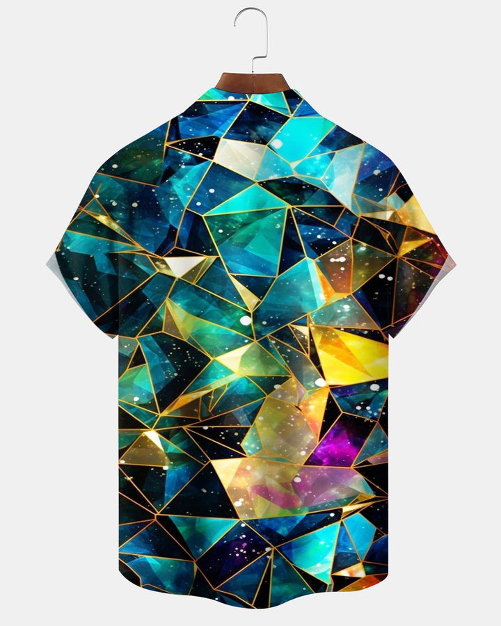 Alohadaddy® Casual Abstract Glass Mirror Shattered Print Men&