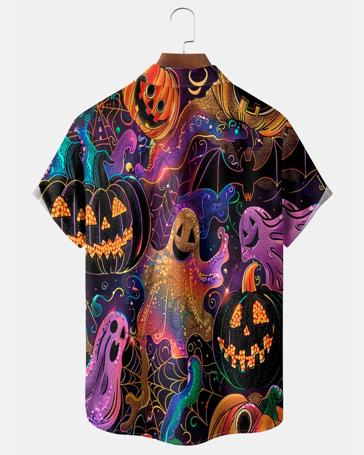 Alohadaddy® Halloween Colorful Ghost Pumpkin Bat Print Men&