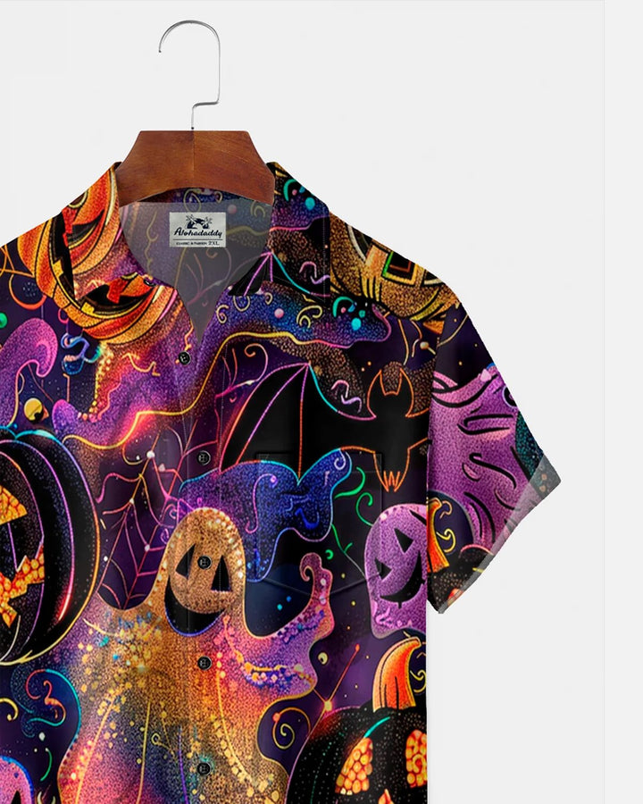 Alohadaddy® Halloween Colorful Ghost Pumpkin Bat Print Men&
