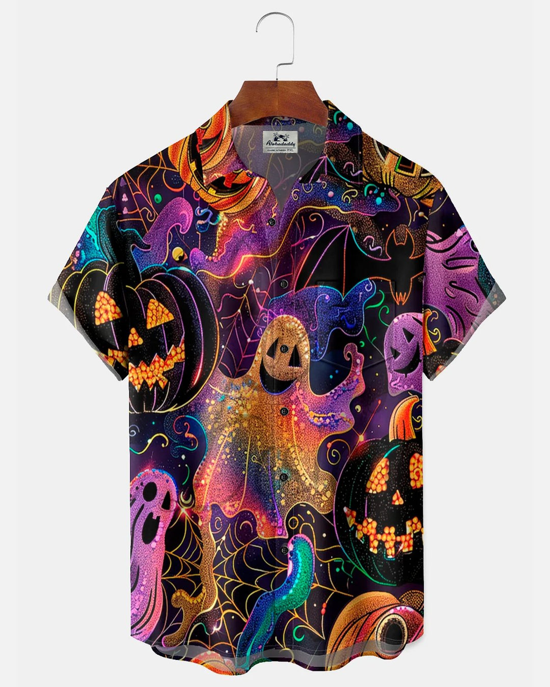 Alohadaddy® Halloween Colorful Ghost Pumpkin Bat Print Men&