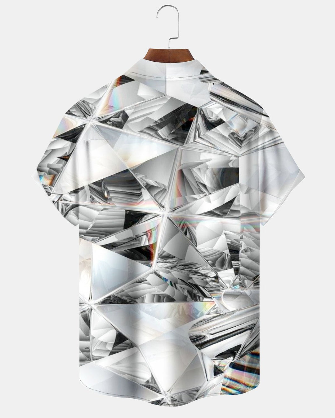 Alohadaddy® Casual Abstract Diamond Geometric Reflective Print Men&