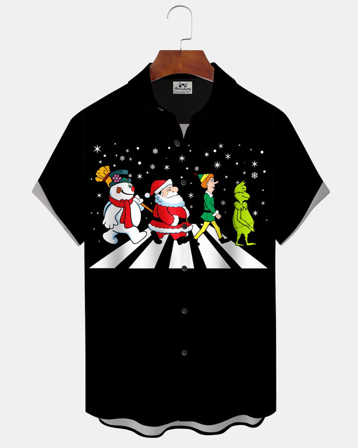 Alohadaddy® Holiday Christmas Santa Claus Snowman Zebra Stripe Print Men&