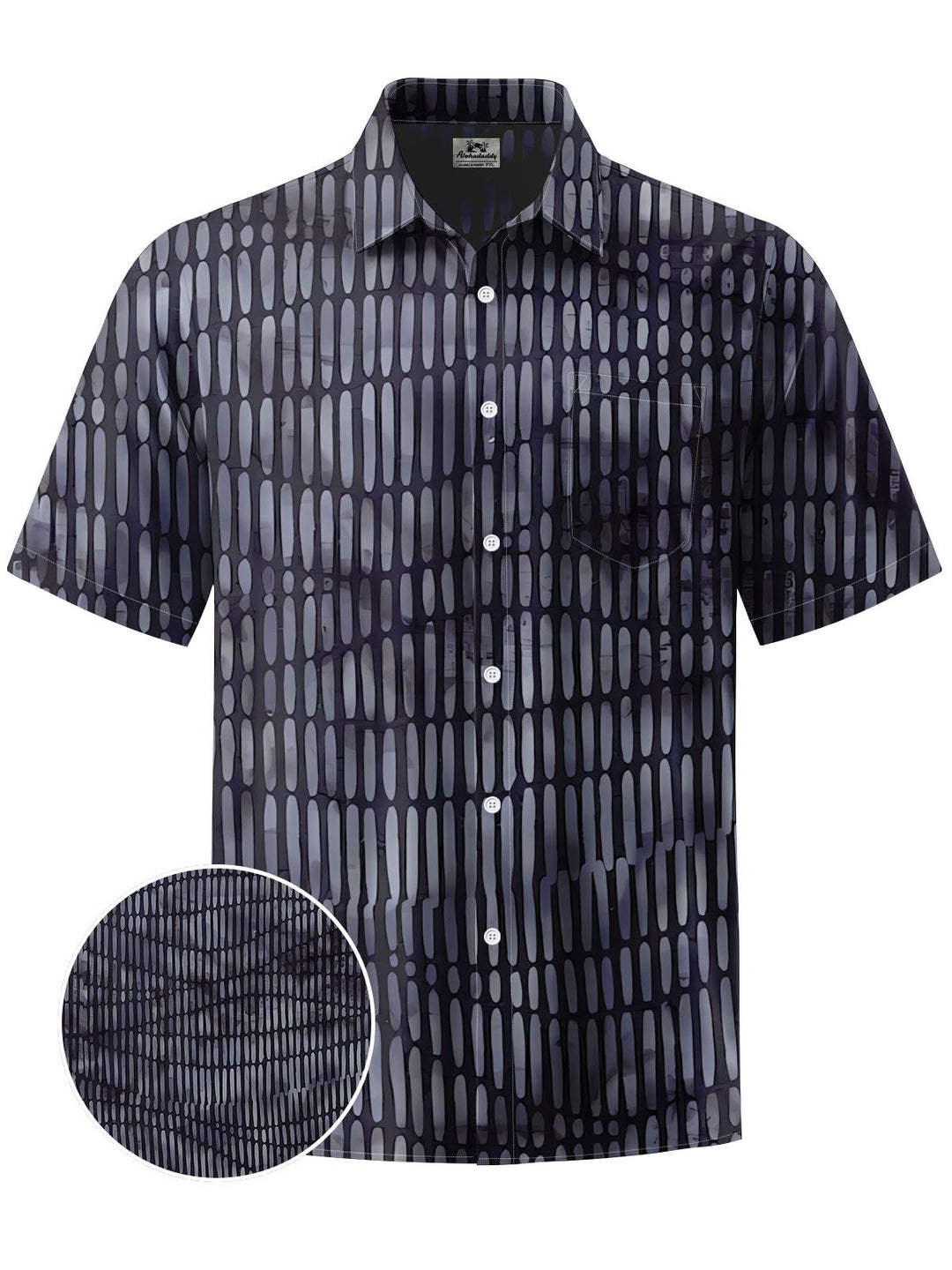 Alohadaddy® Casual Stripe Art Print Chest Pocket Men&