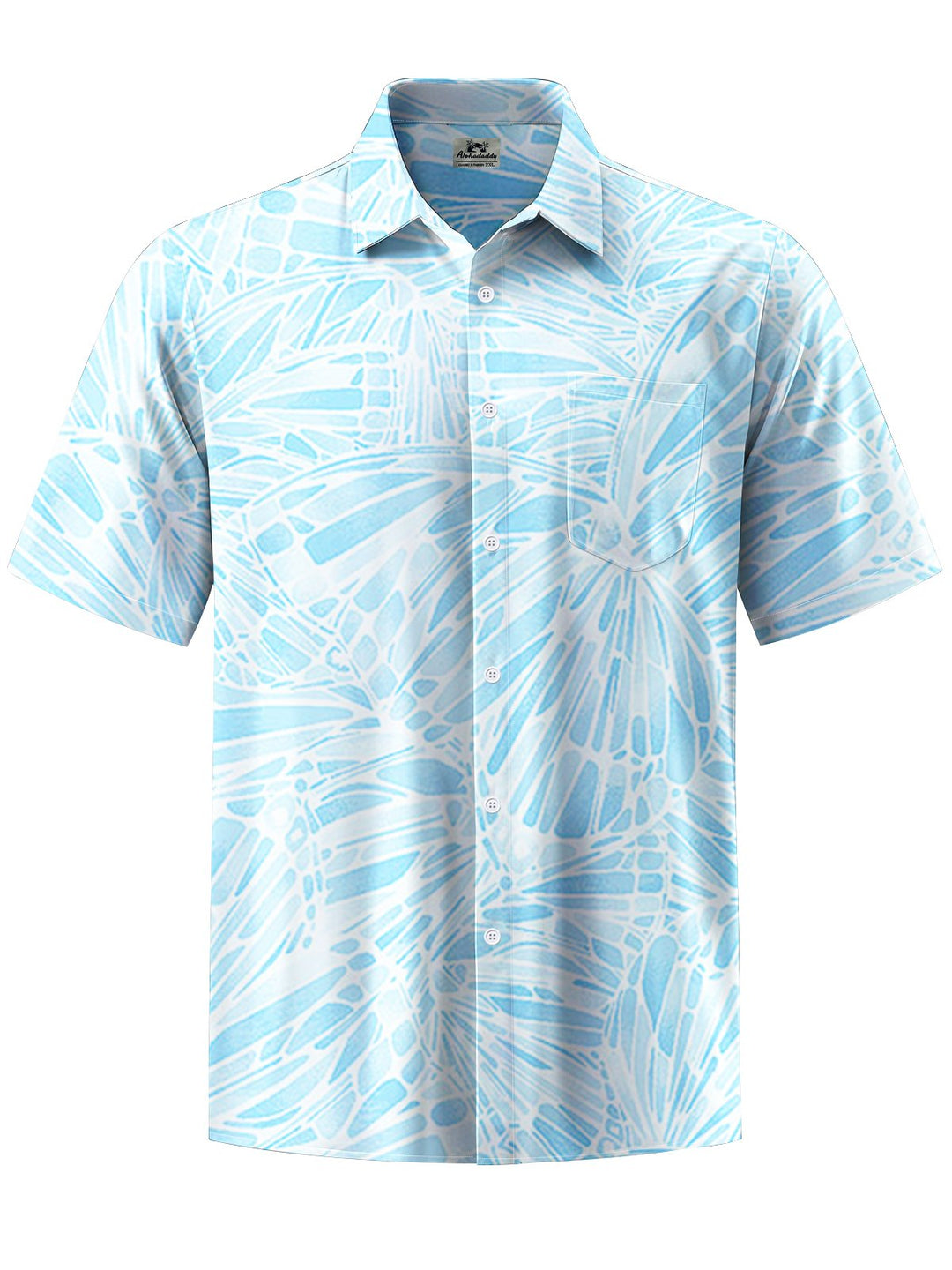 Alohadaddy® Casual Geometric Art Print Moisture Wicking Chest Pocket Mens Short Sleeve Shirt Big &amp; Tall