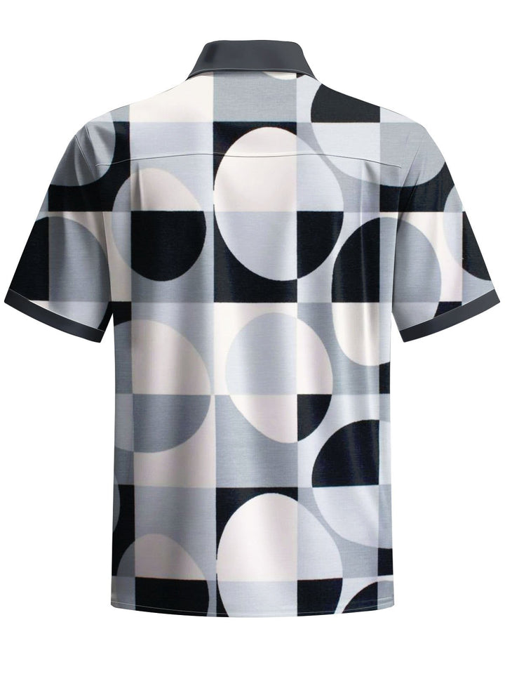 Alohadaddy® Casual Geometric Art Print Moisture Wicking Mens Short Sleeve Shirt Big &amp; Tall