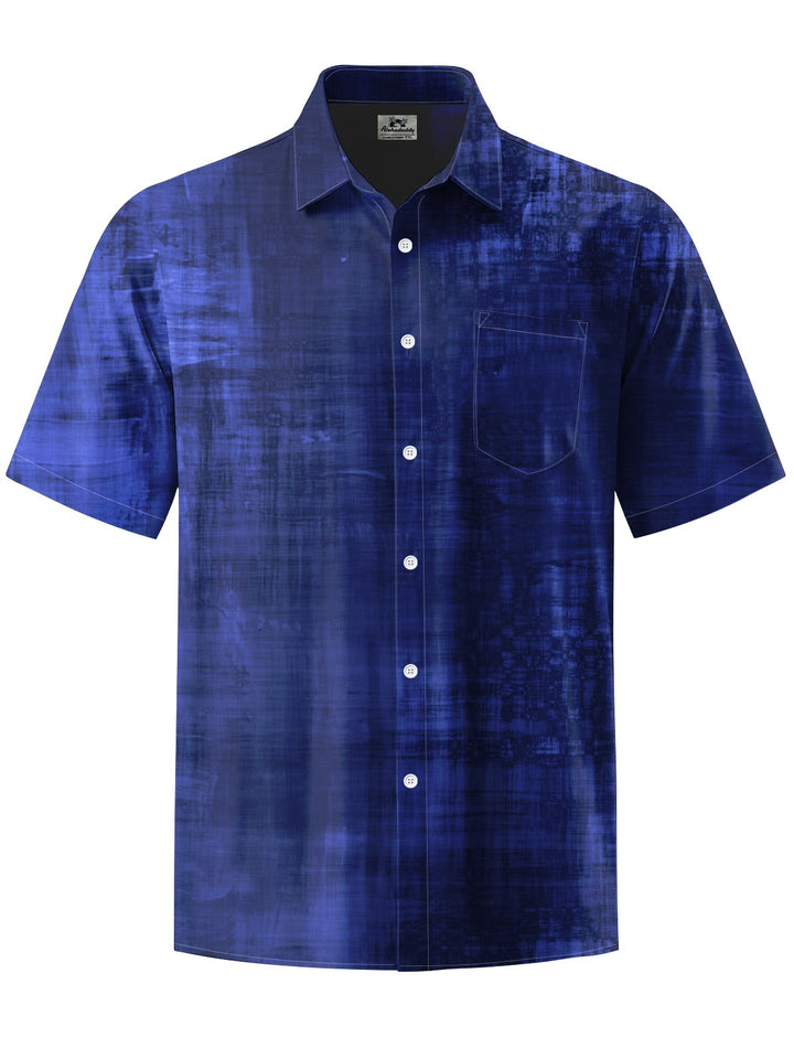 Alohadaddy® Casual Plaid Abstract Art Printed Art Chest Pocket Men&