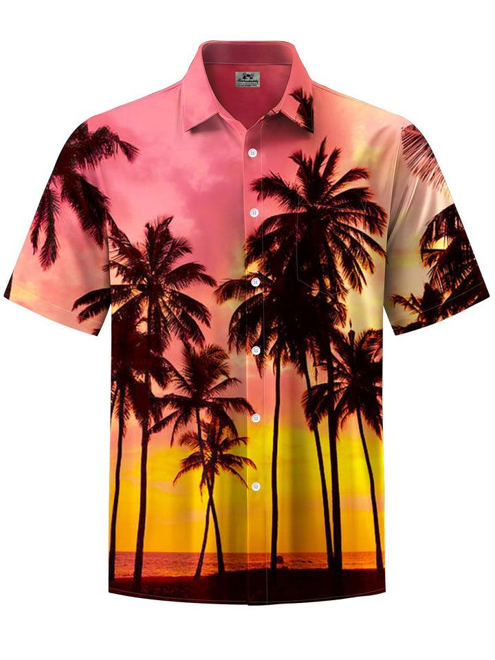 Alohadaddy® Hawaiian Coconut Tree Art Print Chest Pocket Men&