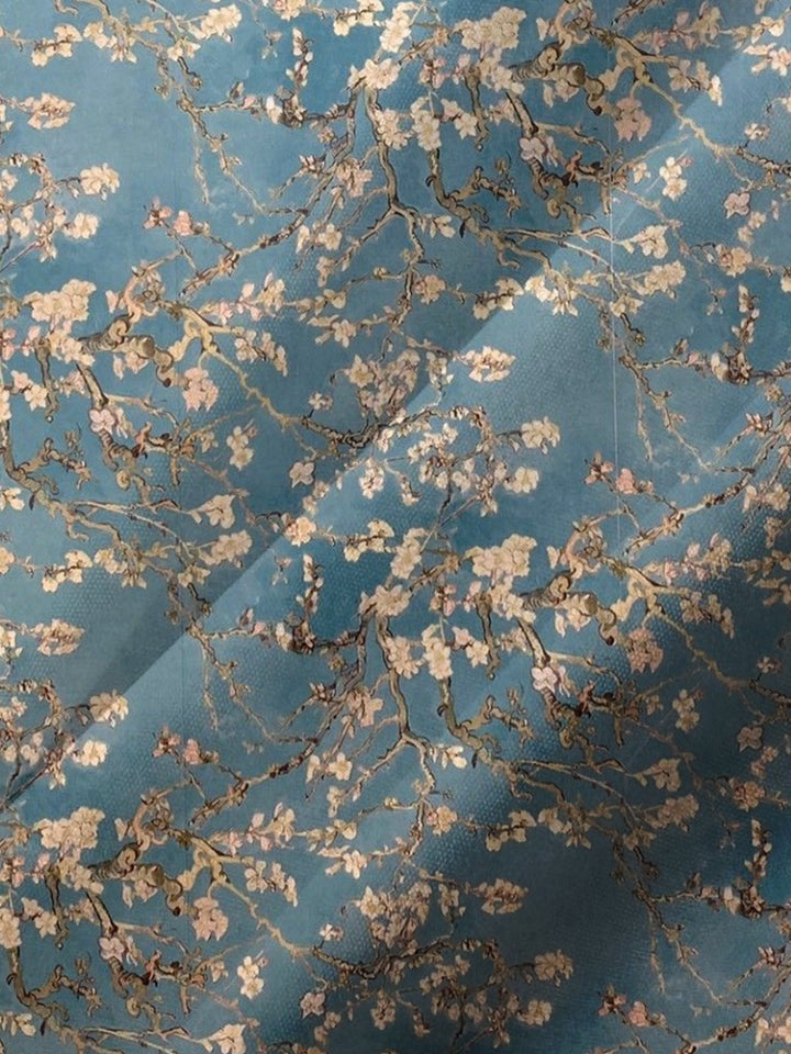 Alohadaddy® Vintage Cherry Blossom Print Art Chest Pocket Men&