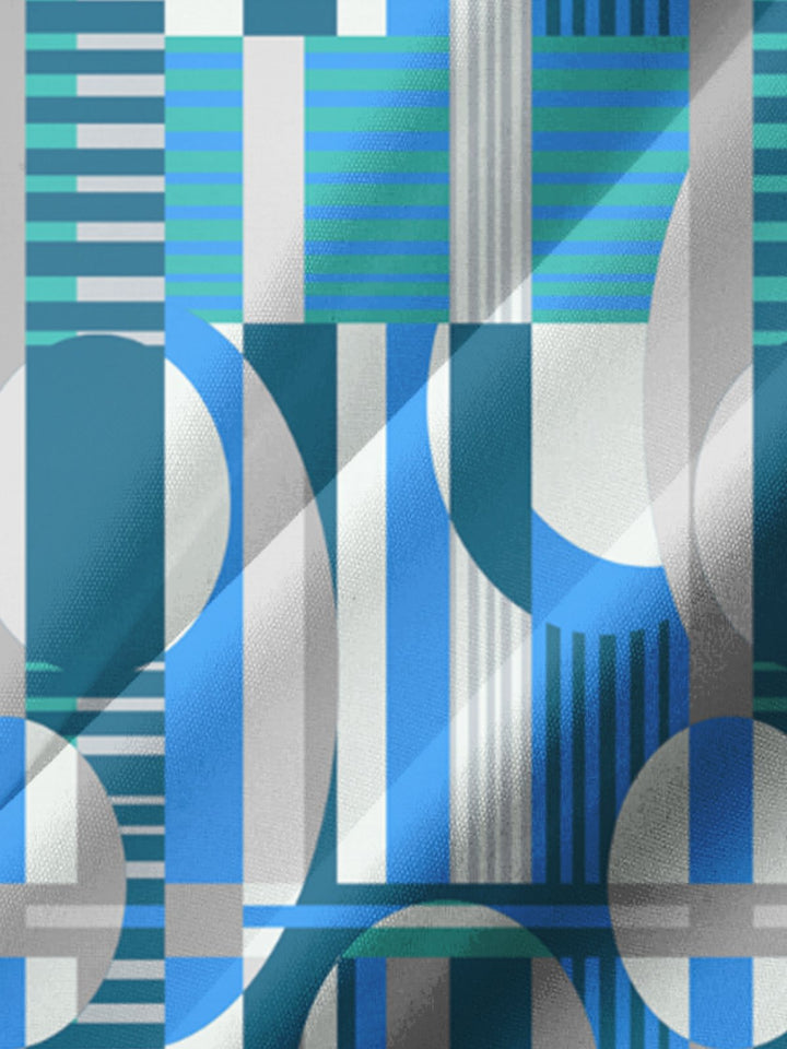 Alohadaddy® Casual Geometric Stripe Art Print Men&