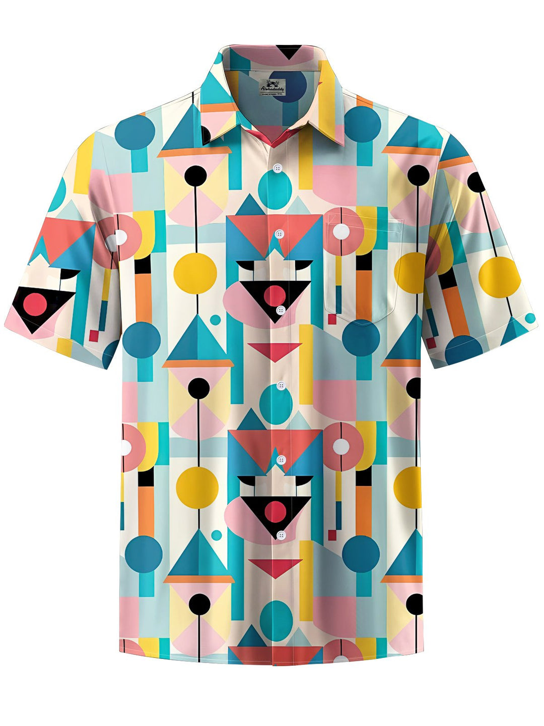 Alohadaddy® Casual Geometric Art Print Pocket Stretch Men&