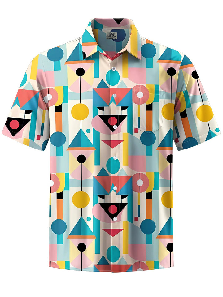 Alohadaddy® Casual Geometric Art Print Pocket Stretch Men&