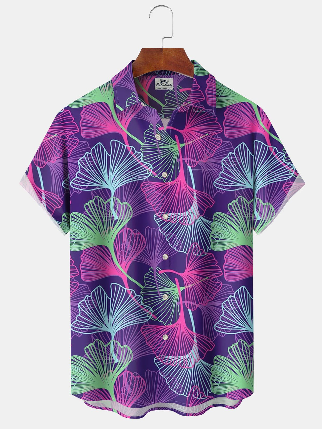 Alohadaddy® Retro Hand-Drawn Graffiti Leaf Print Pocket Stretch Men&