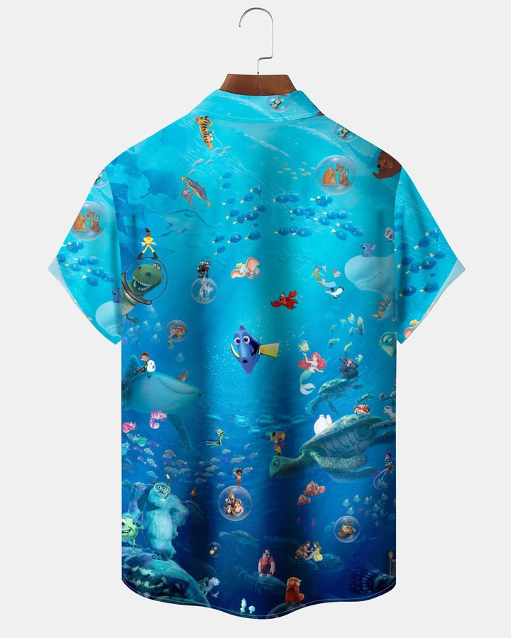 Alohadaddy® Hawaii Underwater World Art Pocket Elastic Button Men&