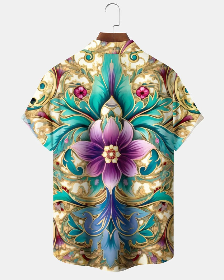 Alohadaddy® Vintage Palace Floral Print Pocket Stretch Men&