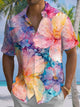 Alohadaddy® Vintage Floral Art Print Pockets Moisture Wicking Hawaiian Shirt Big & Tall