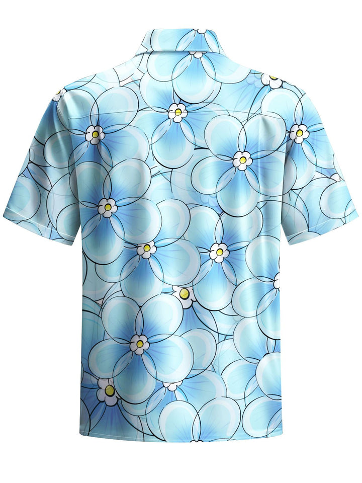 Alohadaddy® Hawaiian Flowers Print Chest Pocket Mens Short Sleeve Shirt Big &amp; Tall