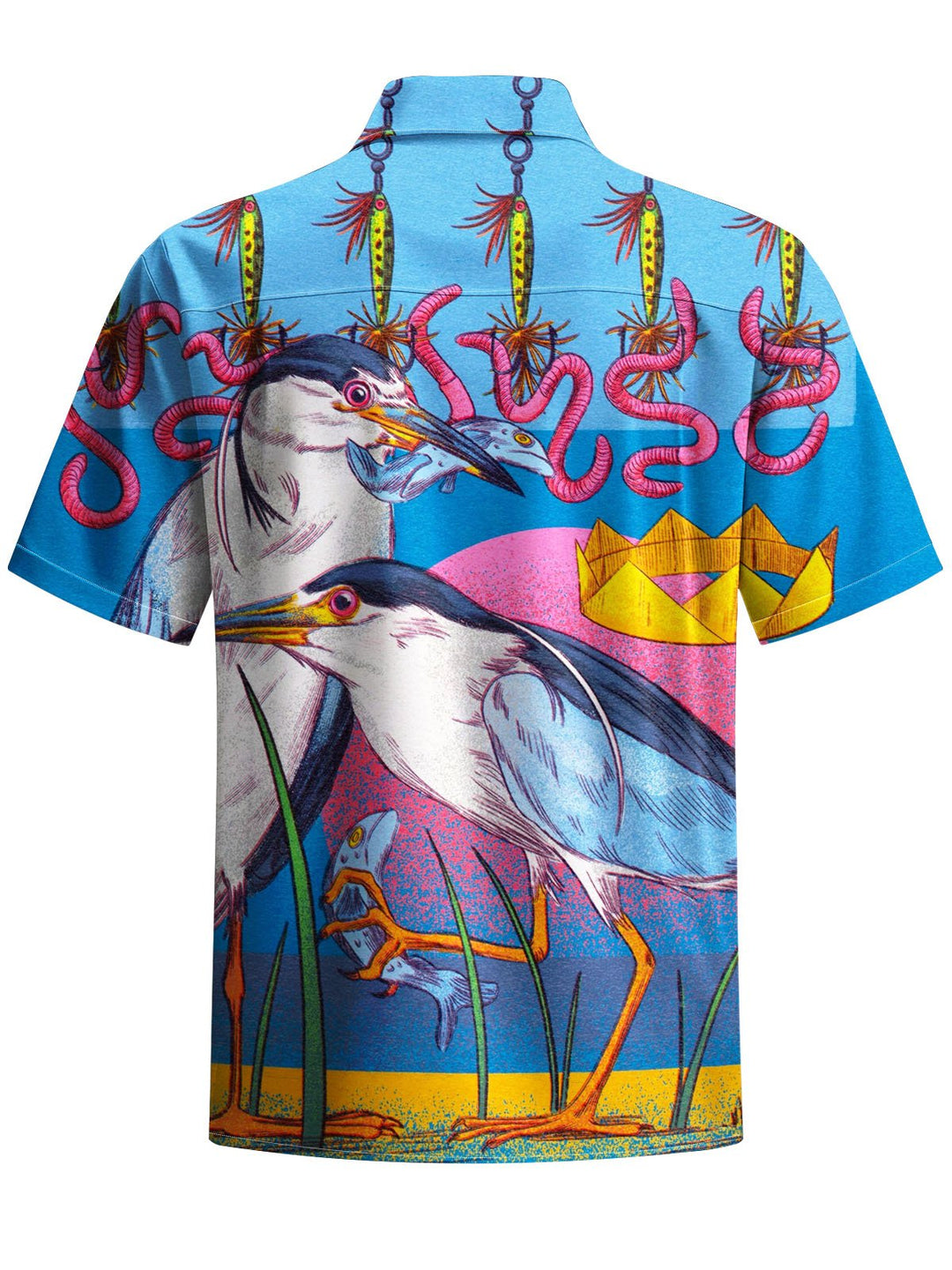 Alohadaddy® Vintage Bird Print Chest Pocket Men&