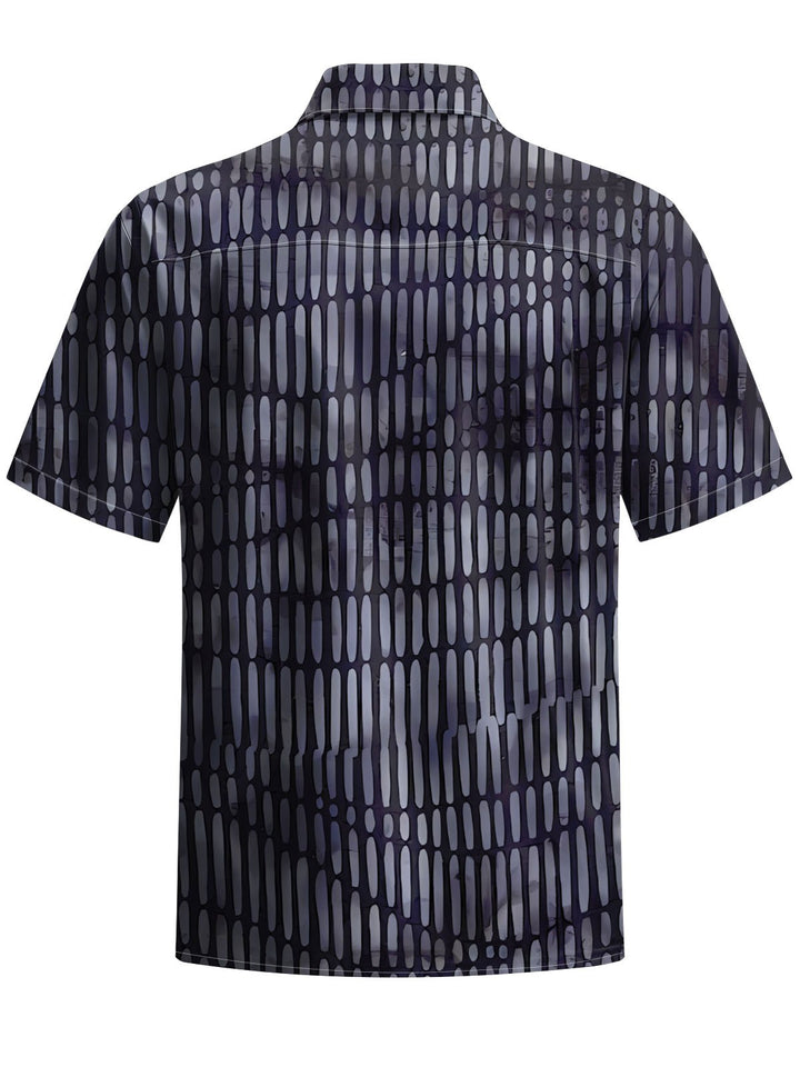 Alohadaddy® Casual Stripe Art Print Chest Pocket Men&