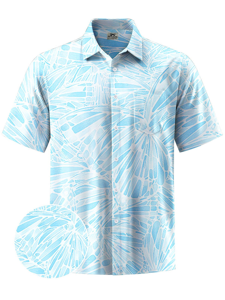 Alohadaddy® Casual Geometric Art Print Moisture Wicking Chest Pocket Mens Short Sleeve Shirt Big &amp; Tall