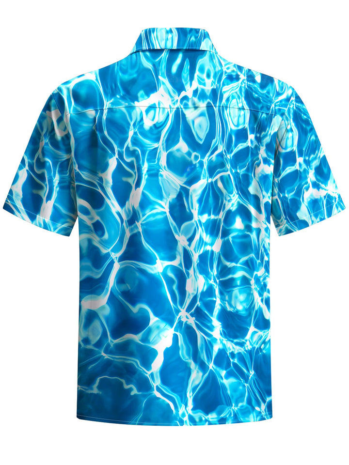 Alohadaddy® Hawaiian Wave Art Print Chest Pocket Men&