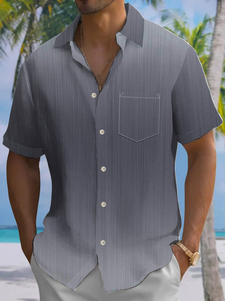 Alohadaddy® Casual Stripe Print Art Mens Moisture Wicking Short Sleeve Shirt Big &amp; Tall