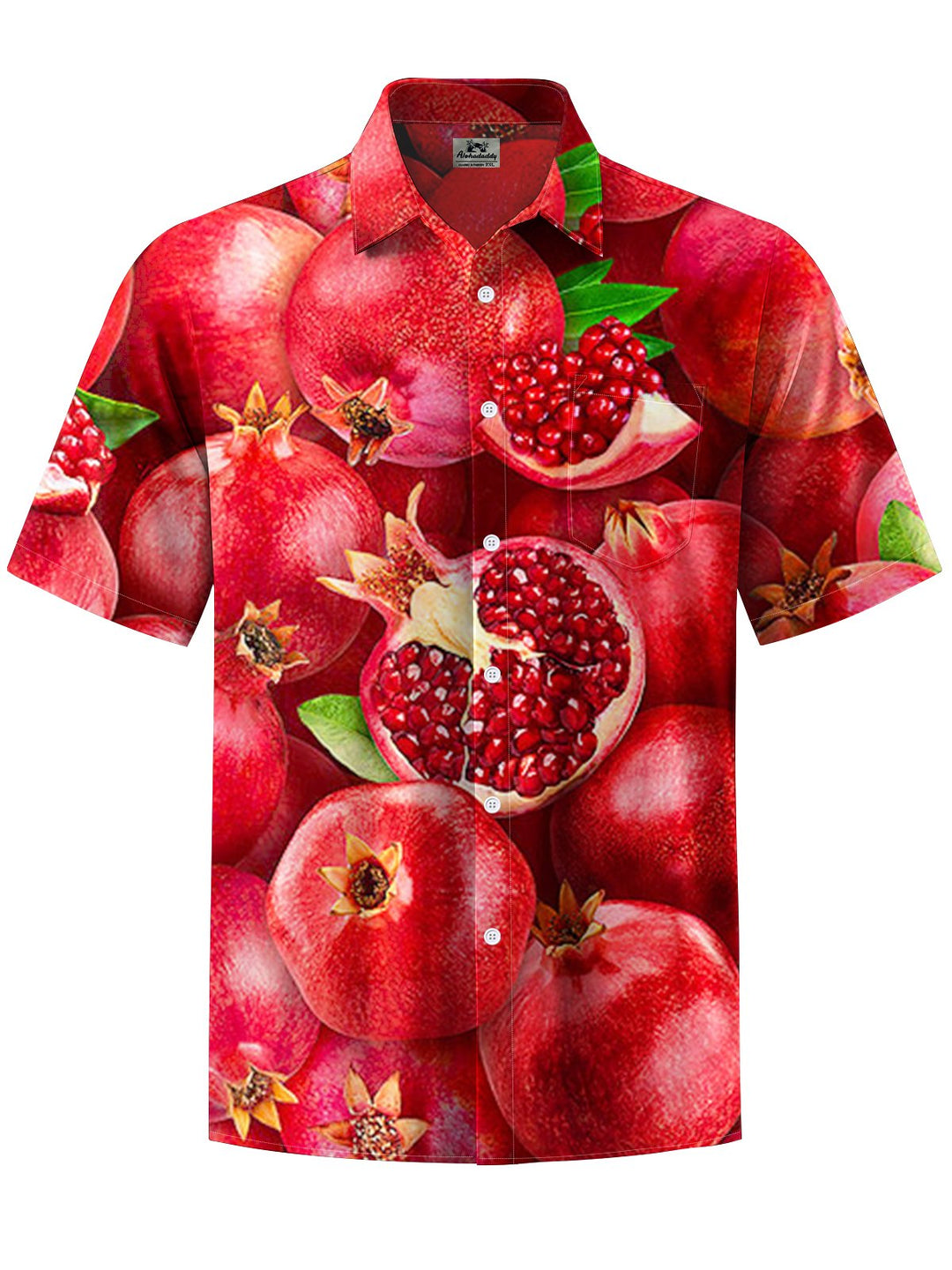 Alohadaddy® Hawaiian Pomegranate Art Print Chest Pocket Men&