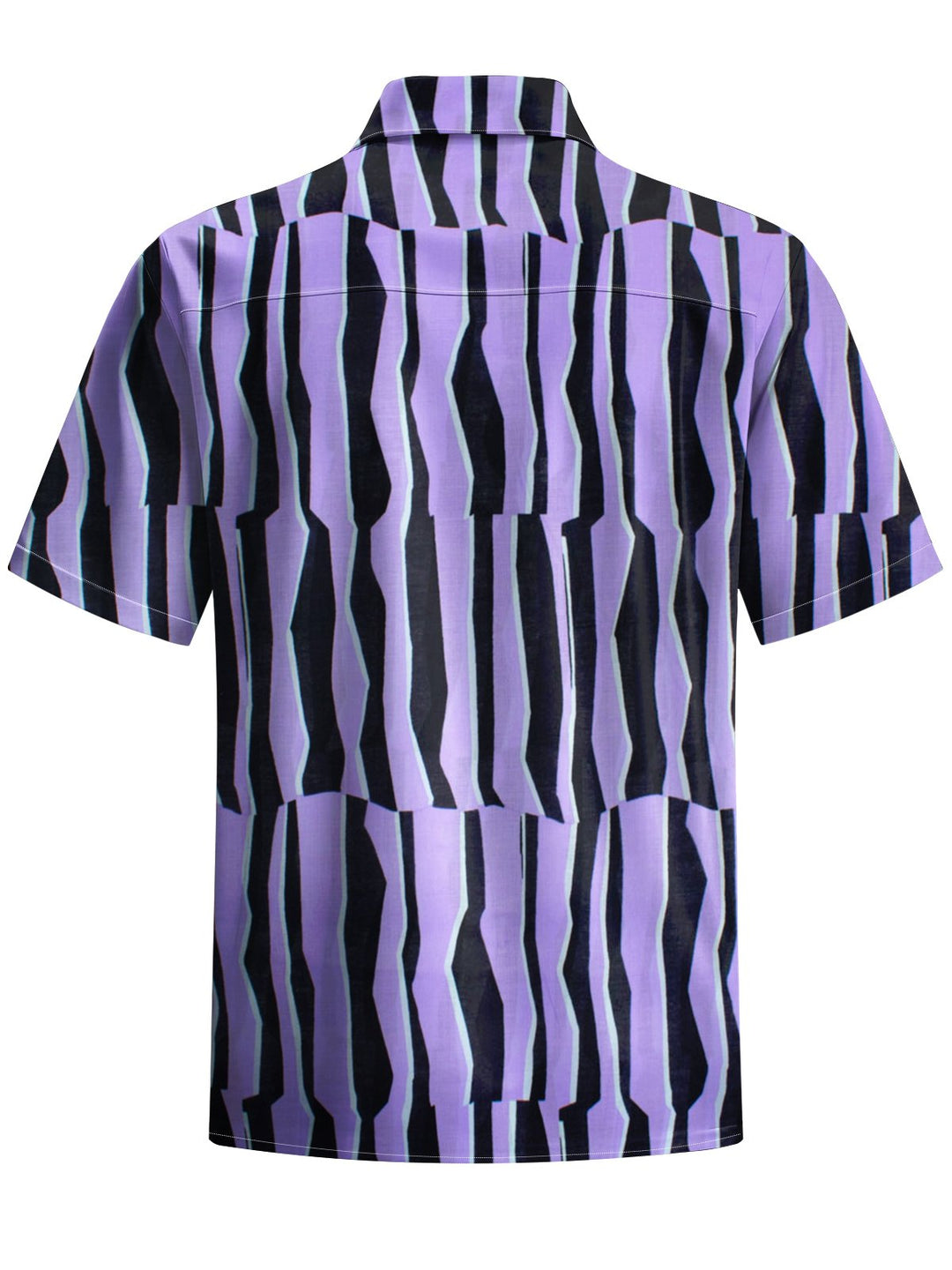 Alohadaddy® Casual Striped Art Print Chest Pocket Moisture Wicking Men&