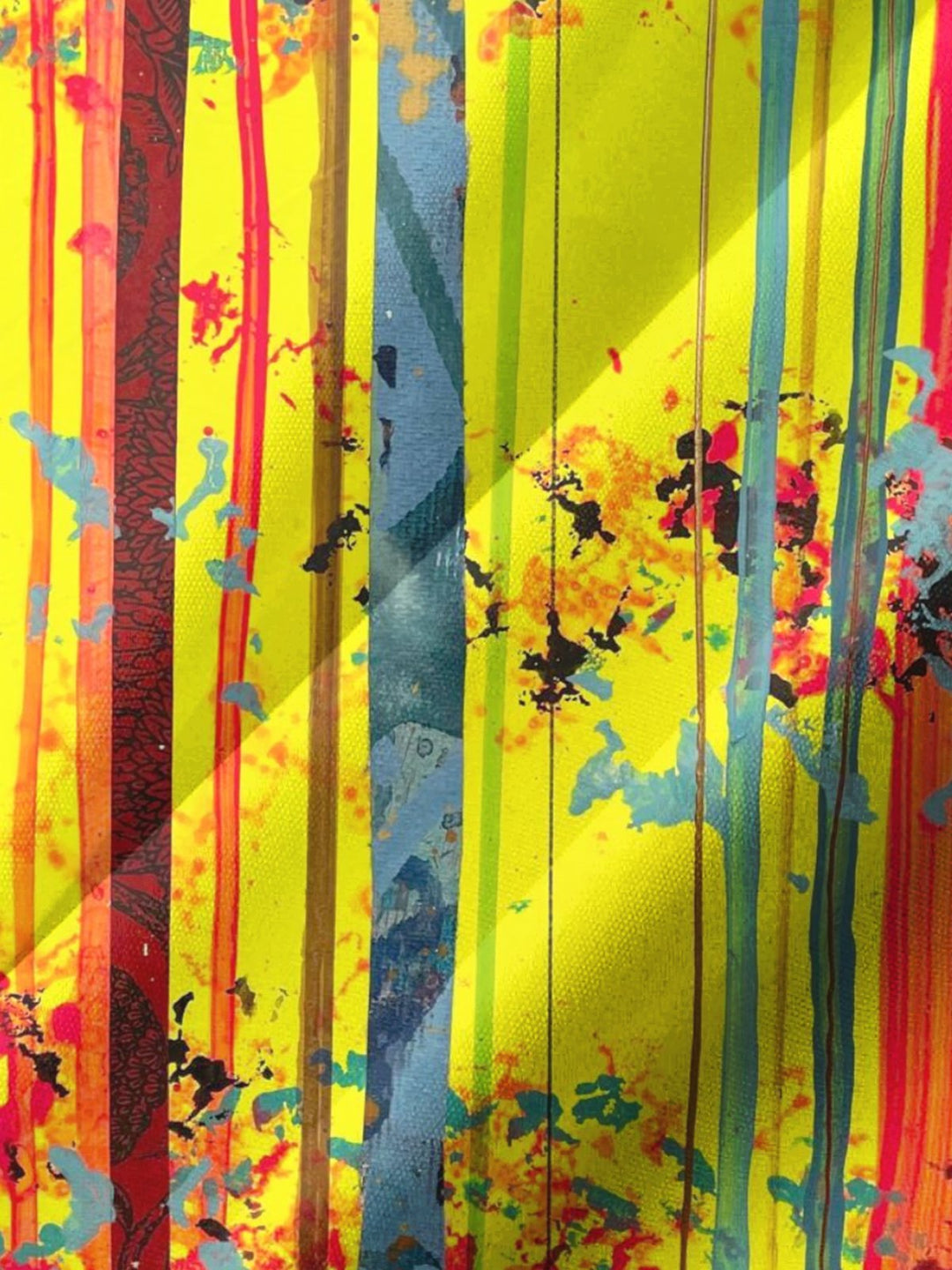 Alohadaddy® Hawaiian Stripe Abstract Art Print Chest Pocket Men&