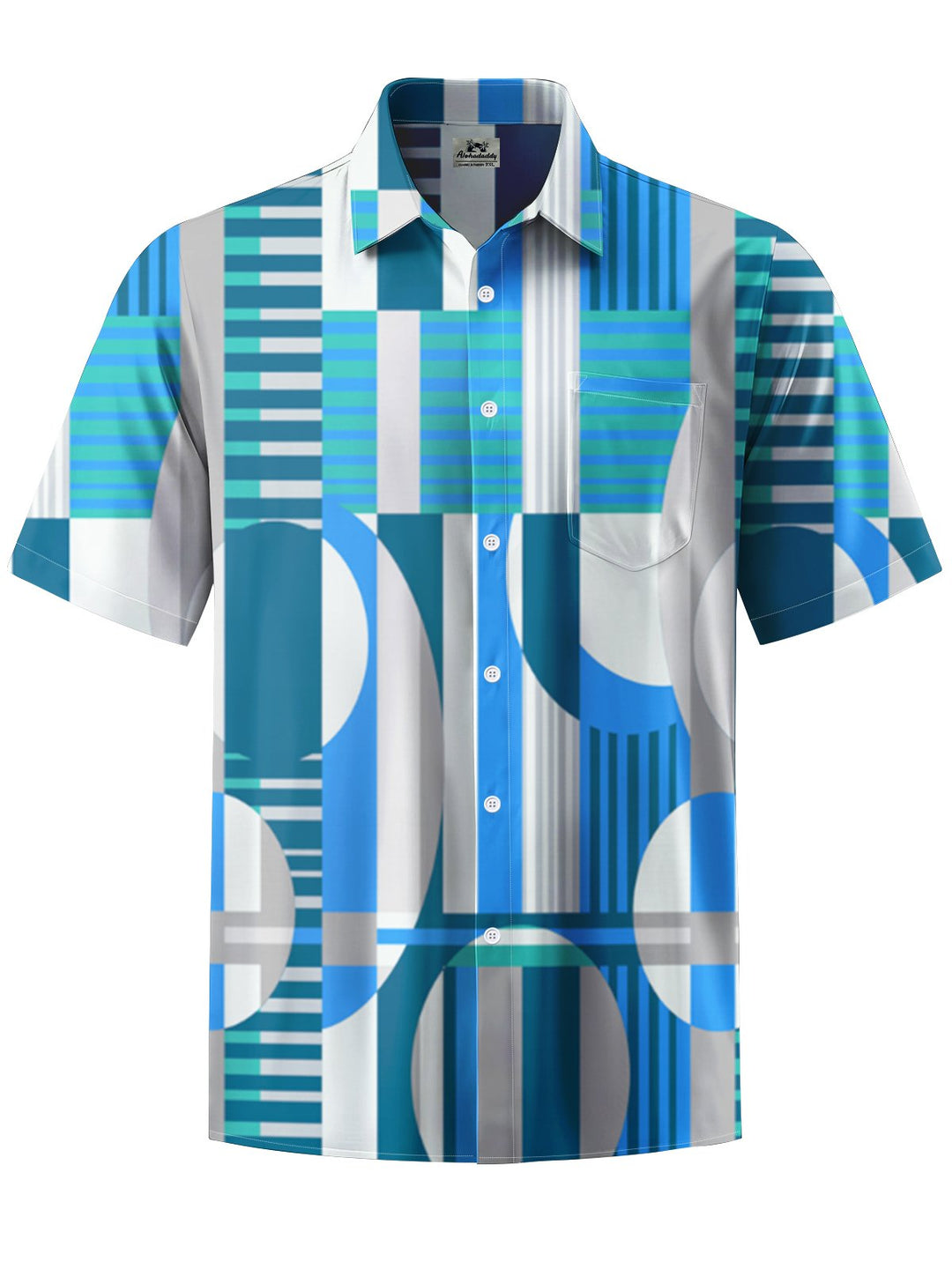 Alohadaddy® Casual Geometric Stripe Art Print Men&