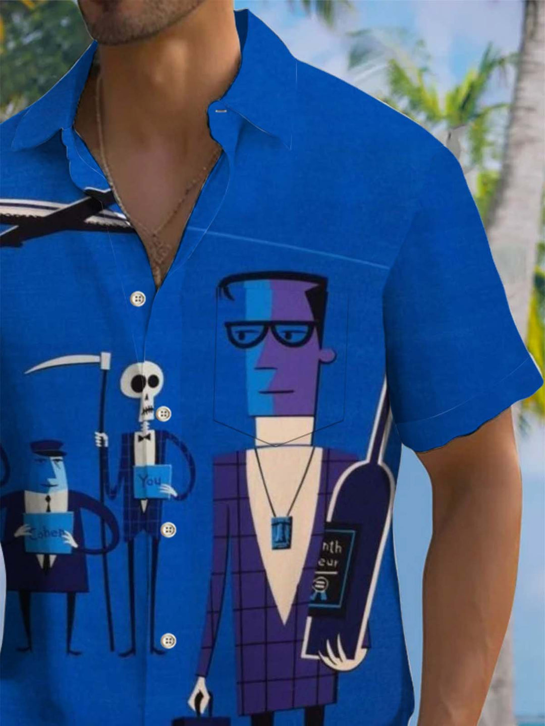 Alohadaddy® Retro Atomic Cartoon Print Art Pocket Stretch Men&