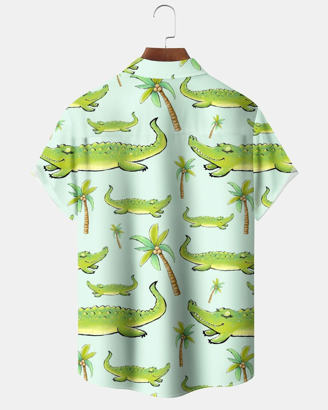 Alohadaddy® Hawaiian Cartoon Crocodile Print Pocket Elastic Button Men&