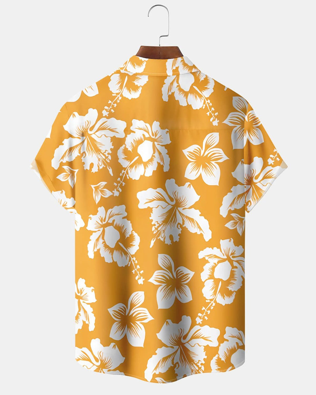 Alohadaddy® Hawaiian Flower Print Pocket Elastic Button Short Sleeve Men&